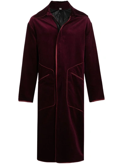 Boramy Viguier Velour Duster Coat In Red