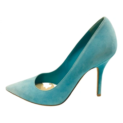 Pre-owned Dior Cherie Pointy Pump Heels In Turquoise