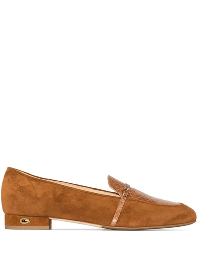 Jennifer Chamandi Brown Fabrizio Suede Loafers