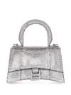 Balenciaga Hourglass Xs Strassed Top-handle Bag In Grey