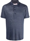 Orlebar Brown Short-sleeved Linen Polo Shirt In Blau