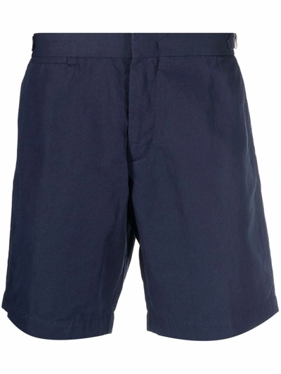 Orlebar Brown Buckle-detail Chino Shorts In Blau