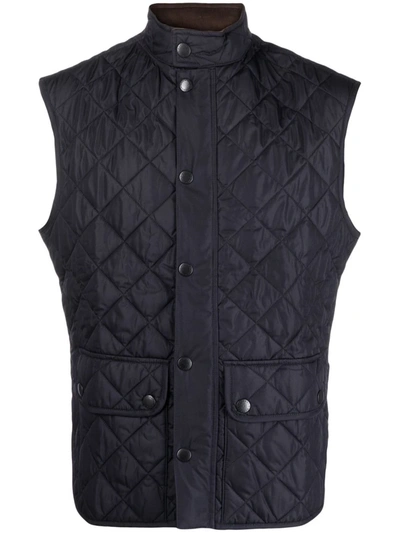 Barbour Lowerdale Quilted Cotton Waistcoat In Blue