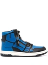 Amiri Men's Skeleton Leather High-top Sneakers In Black Blue