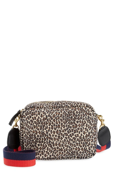 Clare V Midi Sac Leopard Print Leather Crossbody Bag In Mini Cat