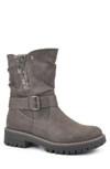 Cliffs By White Mountain Mingle Moto Buckle Boot In Dk Stone/ Fabric