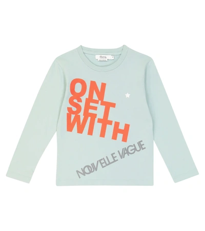 Bonpoint Teen Slogan-print Cotton T-shirt In Blue