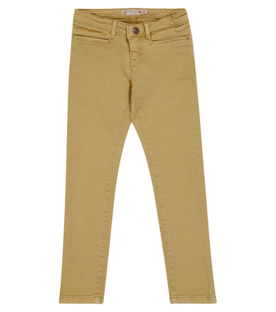 Bonpoint Kids' Organic Stretch Cotton Skinny Pants In Yellow