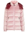 MONCLER HOLOSTEE QUILTED VELVET JACKET,P00575561