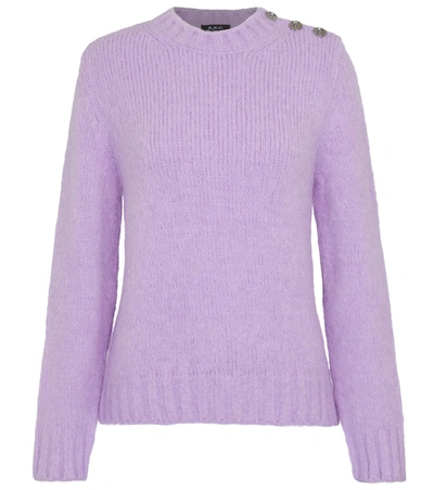 Apc Justine Alpaca Wool-blend Sweater In Purple