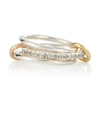 Spinelli Kilcollin Tigris Mx Gris Sterling Silver Ring With Diamonds And Yellow And Rose Gold Connectors In Gold