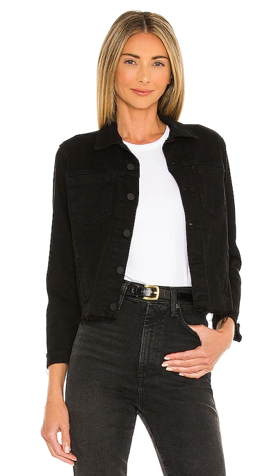 L'agence Janelle Slim Raw Hem Denim Jacket In Saturated