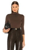 L Agence Aja Jersey Turtleneck Top In 浓咖啡色