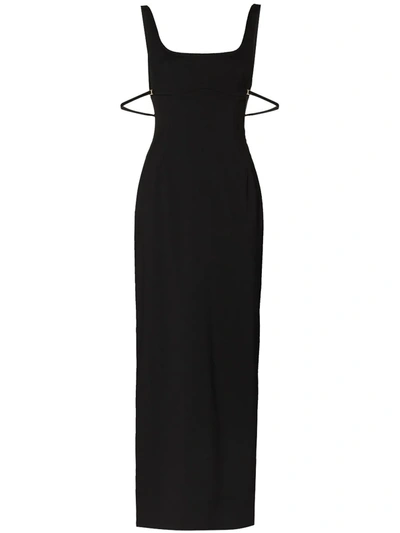 Jacquemus Valdu Cutout Wool-blend Maxi Dress In Black