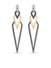 JOHN HARDY 18KT YELLOW GOLD, STERLING SILVER AND RHODIUM TIGA CLASSIC CHAIN SAPPHIRE AND SPINEL DROP EARRINGS