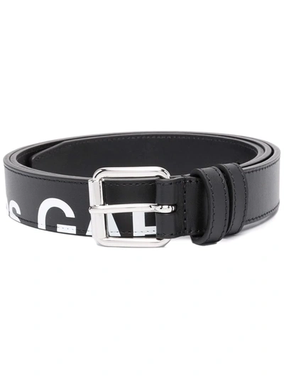 Comme Des Garçons Huge Logo Leather Belt In Black