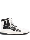 Amiri Skel Bones High-top Leather Sneakers In Weiss