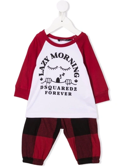 Dsquared2 Babies' Colour-block Tracksuit Set In Red