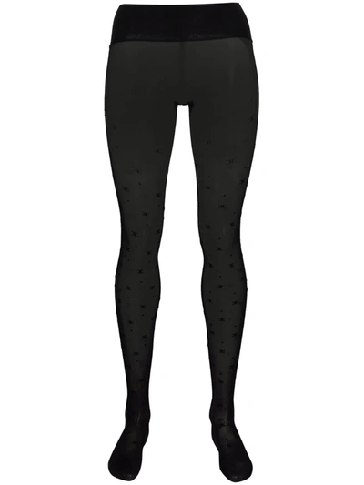 Elisabetta Franchi Plain Stetch Tights In Black