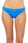 LA BLANCA SHIRRED BANDED HIPSTER BIKINI BOTTOMS,LB0IG95