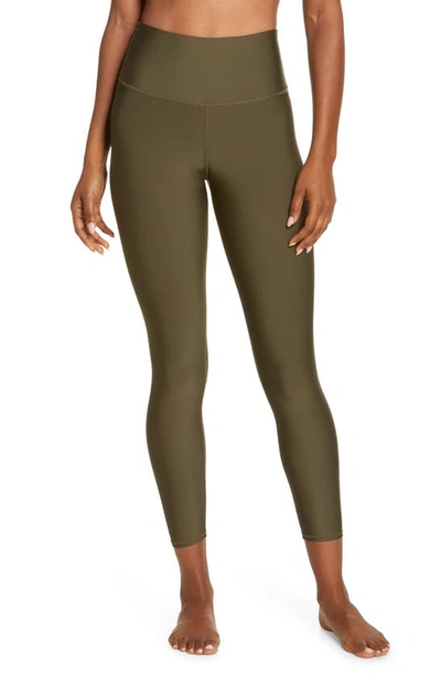 Alo Yoga Airlift High Waist Midi Leggings In Dark Olive