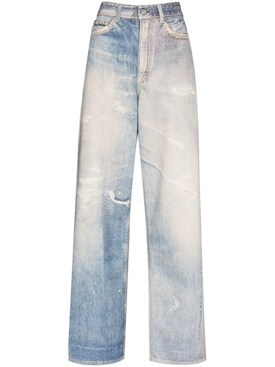 Our Legacy Distressed-effect Boyfriend Jeans In Digital Denim Print