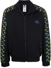 Versace Greca Signature Accent Gym Sweatshirt, Male, Black+blue, 4