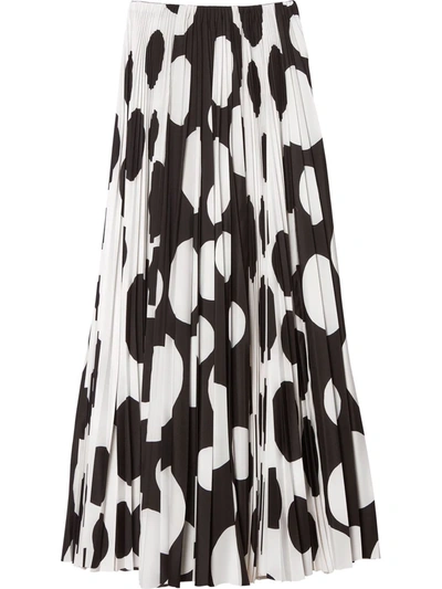Carolina Herrera Women's Dot-printed Crepe-de-chine Maxi Skirt In Black,white
