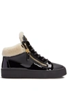 GIUSEPPE ZANOTTI KRISS LEATHER MID-TOP SNEAKERS