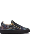 Giuseppe Zanotti Gail Iridescent-effect Leather Trainers In Mehrfarbig
