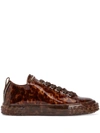 GIUSEPPE ZANOTTI BLABBER TORTOISESHELL-EFFECT LEATHER SNEAKERS