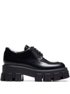 PRADA MOONLITH BRUSHED LEATHER LACE-UP SHOES