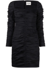 Tove Womens Black Asha Ruched Cotton-blend Poplin Midi Dress 10 In Schwarz