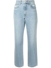 Slvrlake London High Waist Straight Leg Jeans In Blau