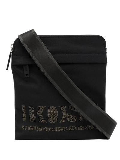 Hugo Boss Magnified Large Logo Cross Body In Black In Schwarz