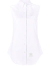 THOM BROWNE SLEEVELESS POINTED COLLAR SHIRT