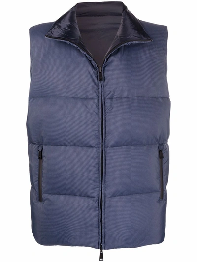 Fendi Funnel-neck Padded Gilet In Blau