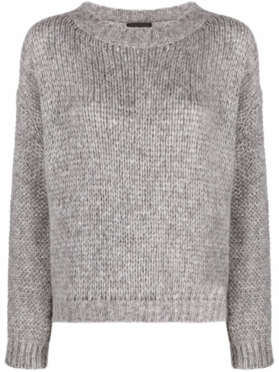 Roberto Collina Cable Knitted Jumper In Grau