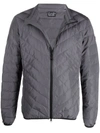 Ea7 High-neck Zip-up Padded Jacket In Grau