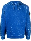 Stone Island Tie-dye Sweatshirt With Logo Patch In Blau