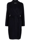 10 Corso Como Belted Single-breasted Coat In Blau