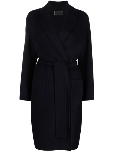 10 Corso Como Belted Single-breasted Coat In Blau