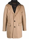 MOORER LAYERED SINGLE-BREASTED COAT