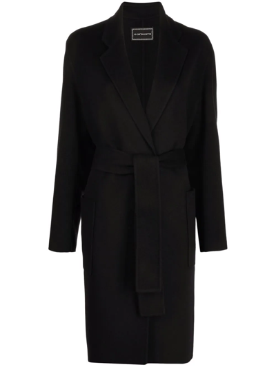 10 Corso Como Belted Single-breasted Coat In Schwarz