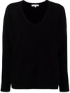 Vince Weekend V-neck Cashmere Pullover Sweater In Schwarz
