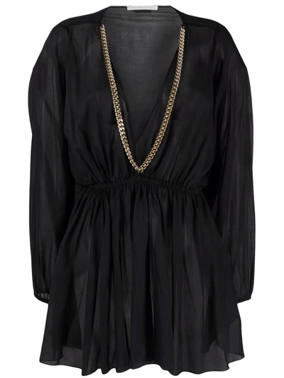 Stella Mccartney Chain Detail V-neck Blouse In Schwarz