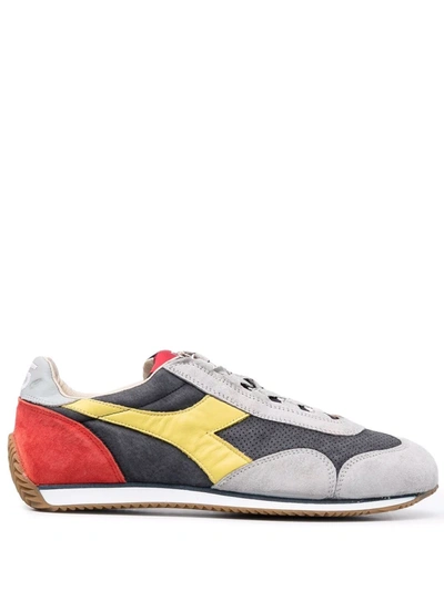 Diadora Colour-block Low-top Panelled Sneakers In Blau