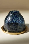Anthropologie Swirled Glass Cloche In Blue