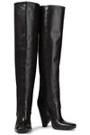 Balmain Woman Knee Boots Black Size 6 Calfskin