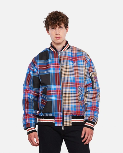 Fred Perry Charles Jeffrey Loverboy X  Tartan Bomber Jacket In Blue